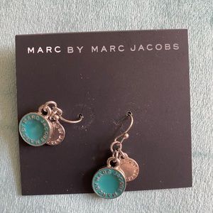 Marc by Marc Jacobs dangly teal and silver earrings